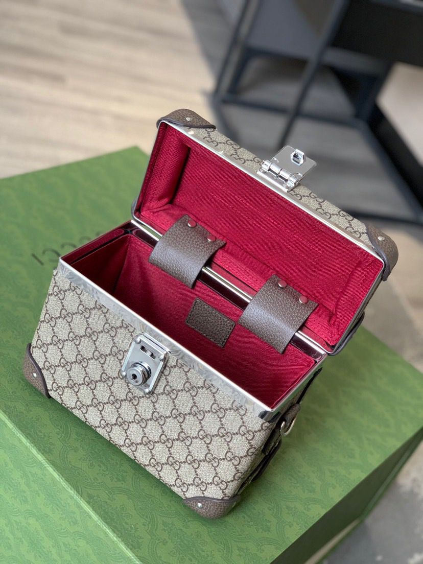 Gucci White Gucci Monogram Vanity Bag