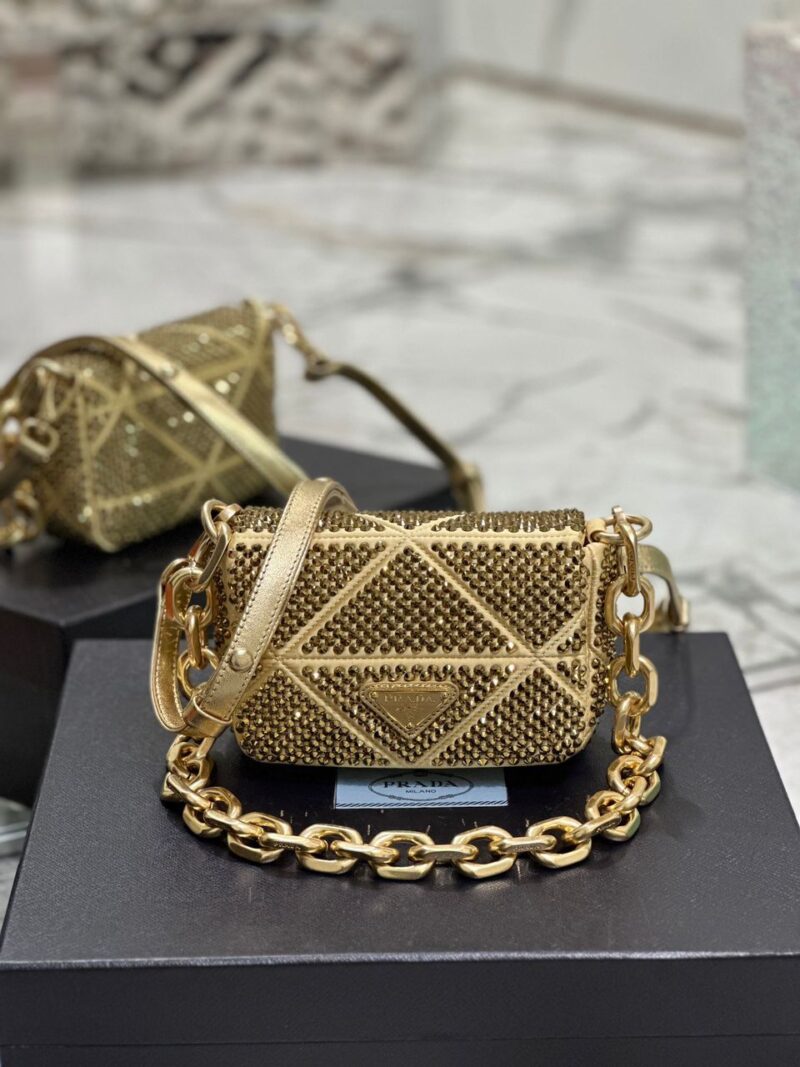 Prada Mini Crystal-Embellished Shoulder Bag