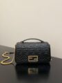 Fendi Embossed Baguette Chain Bag