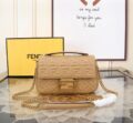 Fendi Embossed Baguette Chain Bag