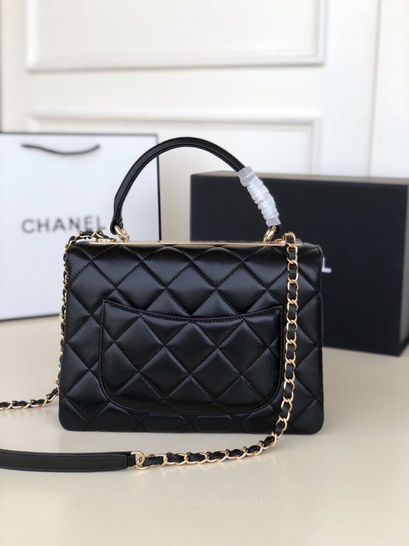 Chanel Lambskin Quilted Top Handle Bag