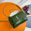 YSL Sunset Chain Crossbody Bag In Croc
