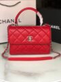 Chanel Lambskin Quilted Top Handle Bag