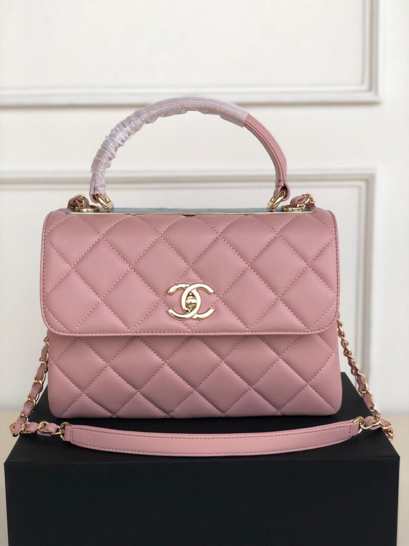 Chanel Lambskin Quilted Top Handle Bag