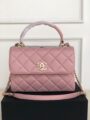 Chanel Lambskin Quilted Top Handle Bag