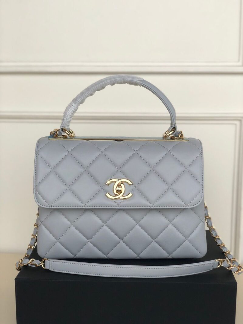 Chanel Lambskin Quilted Top Handle Bag