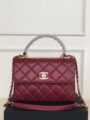 Chanel Lambskin Quilted Top Handle Bag