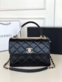 Chanel Lambskin Quilted Top Handle Bag