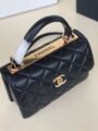 Chanel Lambskin Quilted Top Handle Bag